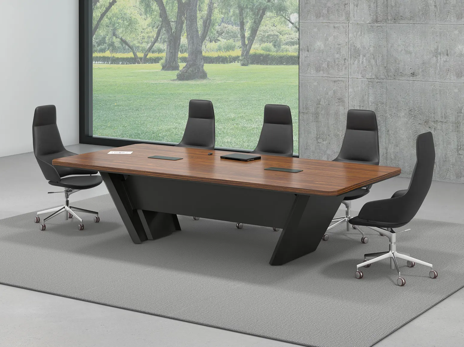 Mesa de reunião retangular para escritório corporativo